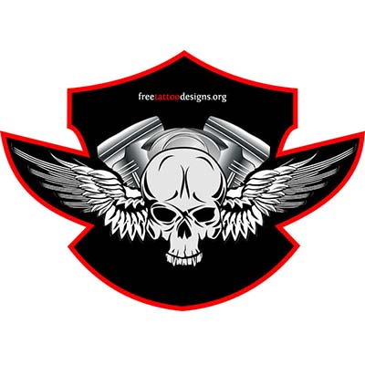 Harley Davidson Biker skull Design Water Transfer Temporary Tattoo(fake Tattoo) Stickers NO.11258